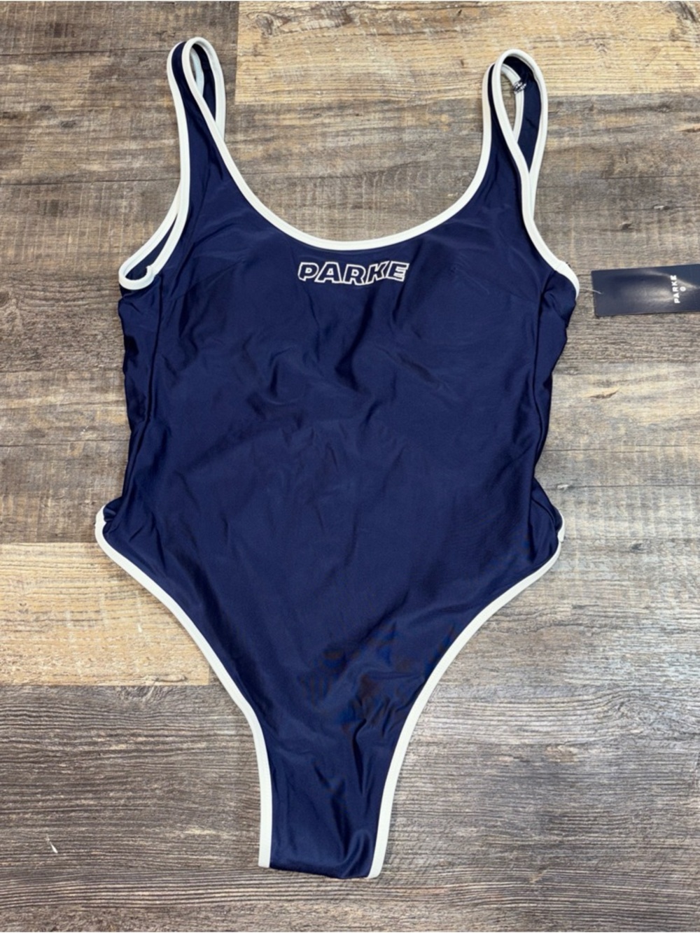 Parke x Target Swimsuit Women's 90s One Piece Navy Blue Medium NWT
